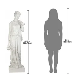 Design Toscano Hebe Greek Woman Garden Statue 62″ Antique Stone