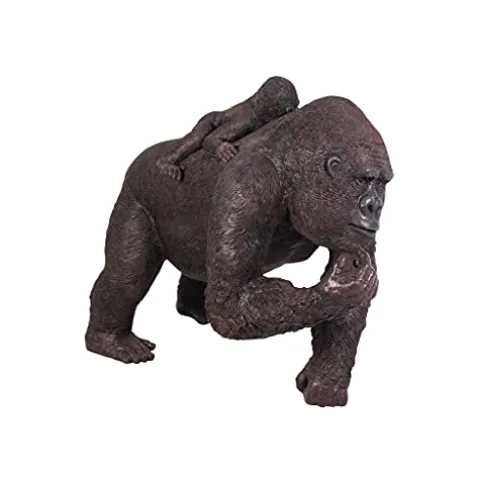 Design Toscano Lowland Gorillas Mother & Child Ape Statues Full Color