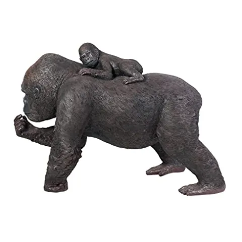 Design Toscano Lowland Gorillas Mother & Child Ape Statues Full Color