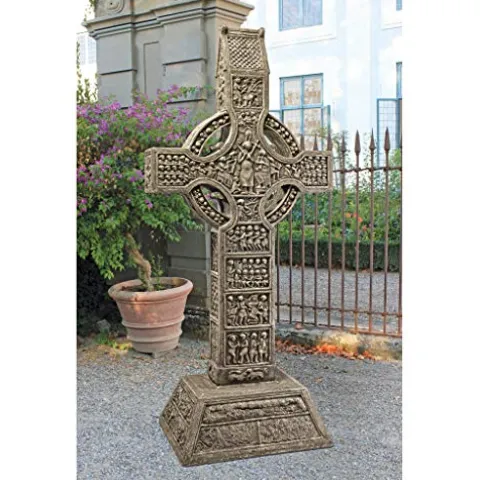 Design Toscano Muiredach High Celtic Cross Grand Scale Statue Gothic Stone