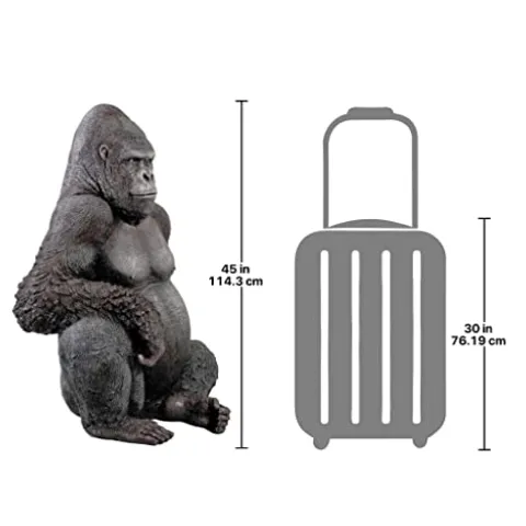 Design Toscano NE9009 Black-back Western Lowland Gorilla Giant Ape Statue Full Color