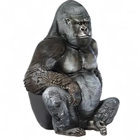 Design Toscano NE9009 Black-back Western Lowland Gorilla Giant Ape Statue Full Color