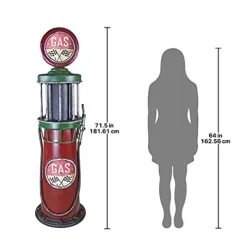 Design Toscano Service Station Visible Gas Pump Metal Sculpture Full Color