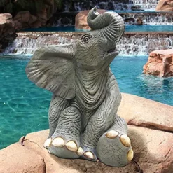 Design Toscano Sitting Baby Elephant Statue Full Color