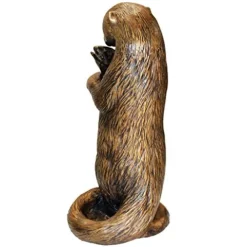 Design Toscano Standing Otter with Fish Cast Bronze Garden Statue Bronze