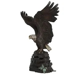 Design Toscano Strength and Patriotism Bald Eagle Cast Bronze Garden Statue Two Tone Bronze & Verdigris