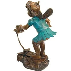 Design Toscano The Fairy Gardener Garden Statue Cast Bronze Two Tone Bronze & Verdigris