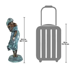 Design Toscano The Windblown Maiden Cast Bronze Garden Statue Two Tone Bronze & Verdigris
