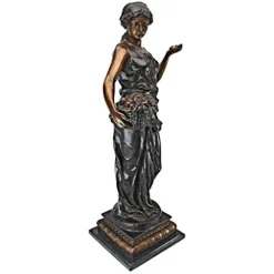 Design Toscano Woman of Nature Indoor/Outdoor Garden Statue 35 inches Tall Heirloom Cast Bronze Green Finish