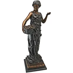 Design Toscano Woman of Nature Indoor/Outdoor Garden Statue 35 inches Tall Heirloom Cast Bronze Green Finish