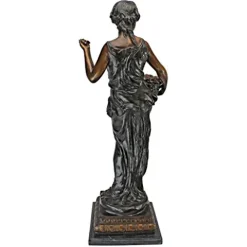 Design Toscano Woman of Nature Indoor/Outdoor Garden Statue 35 inches Tall Heirloom Cast Bronze Green Finish