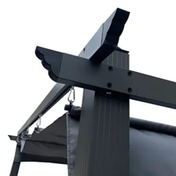 DESIGNSCAPE3D 10×10 Ft Retractable Patio Pergola with Canopy Gray