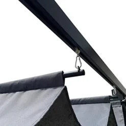 DESIGNSCAPE3D 10×10 Ft Retractable Patio Pergola with Canopy Gray