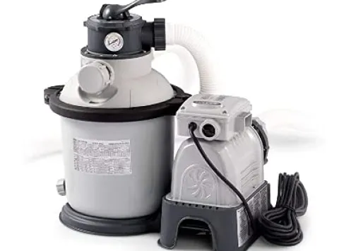 Detailing Connect Above Ground Swimming Pool Set w/Sand Filter Pump & Ladder Gray