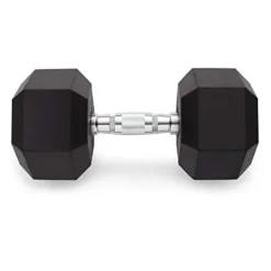 Detroit Weight Co Rubber Coated Hex Dumbbells 115lb Black