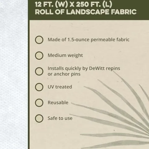 Dewitt N-Sulate 12×250 Feet Heavy Duty Landscape Fabric Winter Protection Blanket (5 Pack)