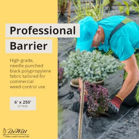Dewitt P6 PRO 5 Weed Barrier Fabric Ground Cover Black 6′ W x 250′ L Pack of 3