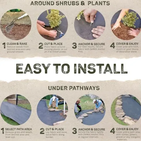 Dewitt Sunbelt Woven Weed Barrier Landscape Fabric Ground Cover 4′ x 300′ (9 Pack)