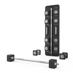 DHT Dynamic Health Tech Dumbbell Barbell Set with Rack Black