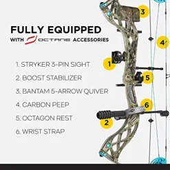 Diamond Archery Carbon Knockout Compound Bow – Breakup Country – 50 lbs Right Hand Mossy Oak