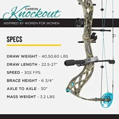 Diamond Archery Carbon Knockout Compound Bow Breakup Country 60 lbs Right Hand