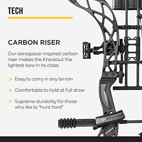 Diamond Archery Carbon Knockout Compound Bow – 50 lbs Right Hand Carbon
