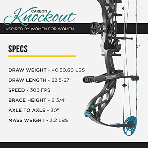 Diamond Archery Carbon Knockout Compound Bow – 50 lbs Right Hand Carbon