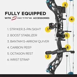 Diamond Archery Carbon Knockout Compound Bow – 50 lbs Right Hand Carbon