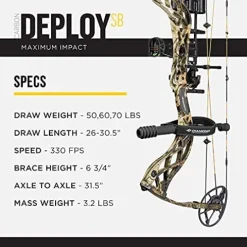 Diamond Archery Deploy SB Compound Bow – Breakup Country – 70 lbs Right Hand Mossy Oak