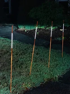 DISCOUNT SNOWSTAKES .COM 4ft Orange Driveway Markers with Reflective Tape