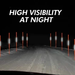 DISCOUNT SNOWSTAKES .COM 5ft Red Pro Snow Stakes with Hy Viz Reflective Tape Orange/Red