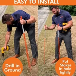 DISCOUNT SNOWSTAKES .COM 5ft Red Pro Snow Stakes with Reflective Tape and Armor Cap Orange/Red