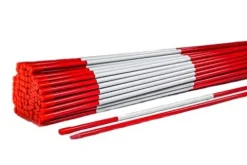 DISCOUNT SNOWSTAKES .COM 5ft Red Pro Snow Stakes with Reflective Tape and Armor Cap Orange/Red