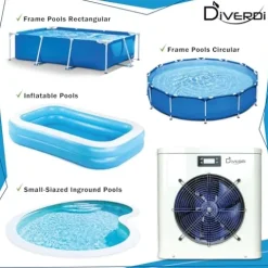 Diverdi Mini Swimming Pool Heat Pump 16000BTU White