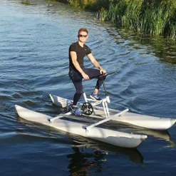 DIVTEK Inflatable Kayak Bikeboat for Lake Water Sports Banana-Waterbike