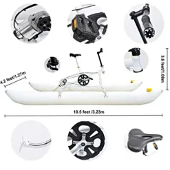 DIVTEK Inflatable Kayak Bikeboat for Lake Water Sports Banana-Waterbike