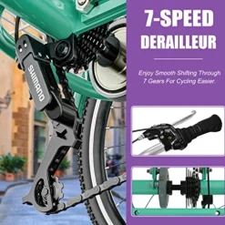 DoCred Adult Folding Tricycle 7-Speed Green