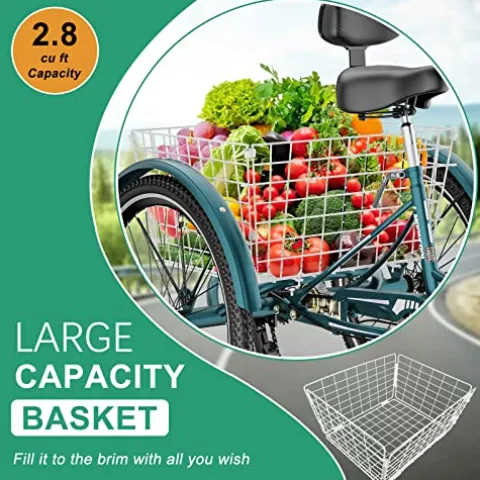 DoCred LILYPELLE Adult Tricycle 7 Speed, 3 Wheel Bike Adult Premium Blue