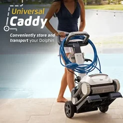 Dolphin E10 Automatic Pool Vacuum Cleaner with Caddy & Cover White