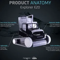 Dolphin Explorer E20 Automatic Robotic Pool Vacuum Cleaner Gray