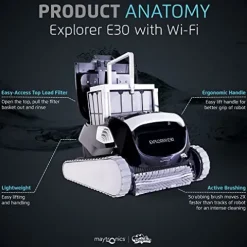 Dolphin Explorer E30 Robotic Pool Vacuum Cleaner White