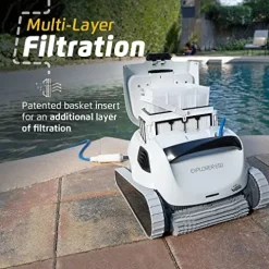 Dolphin Explorer E50 Wi-Fi Robotic Pool Vacuum Cleaner with Caddy White