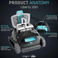 Dolphin Liberty 200 Cordless Robotic Pool Vacuum Cleaner Blue