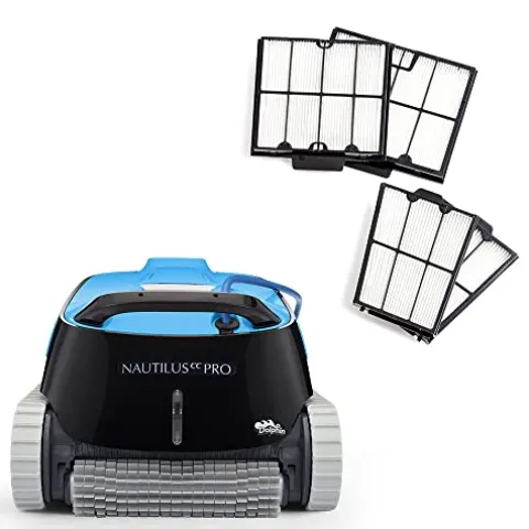 Dolphin Nautilus CC Pro Robotic Pool Vacuum Cleaner Bundle Black