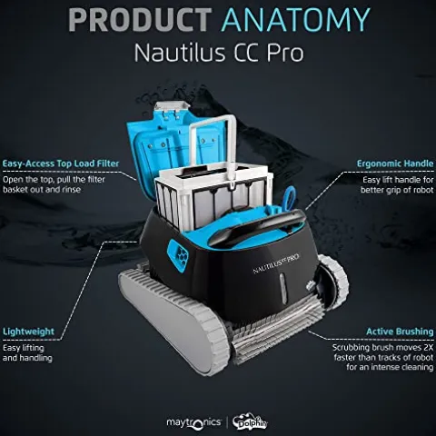 Dolphin Nautilus CC Pro Wi-Fi Robotic Pool Vacuum Cleaner Black