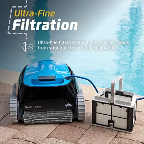 Dolphin Nautilus CC Robotic Pool Vacuum Cleaner up to 33 FT – Bundle with Ultra Fine Filter Basket
