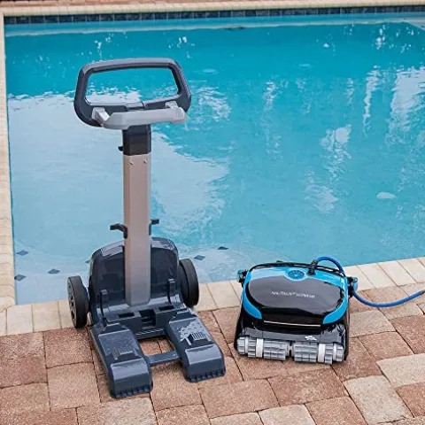 Dolphin Nautilus CC Supreme Automatic Robotic Pool Vacuum Cleaner with Caddy Black