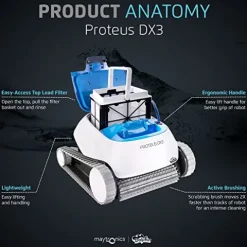 Dolphin Proteus DX3 Robotic Pool Vacuum Cleaner White