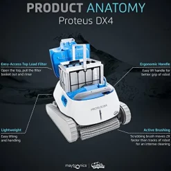 Dolphin Proteus DX4 Robotic Pool Vacuum Cleaner Multicolor