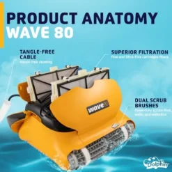 Dolphin Wave 80 Robotic Pool Vacuum Cleaner Yellow